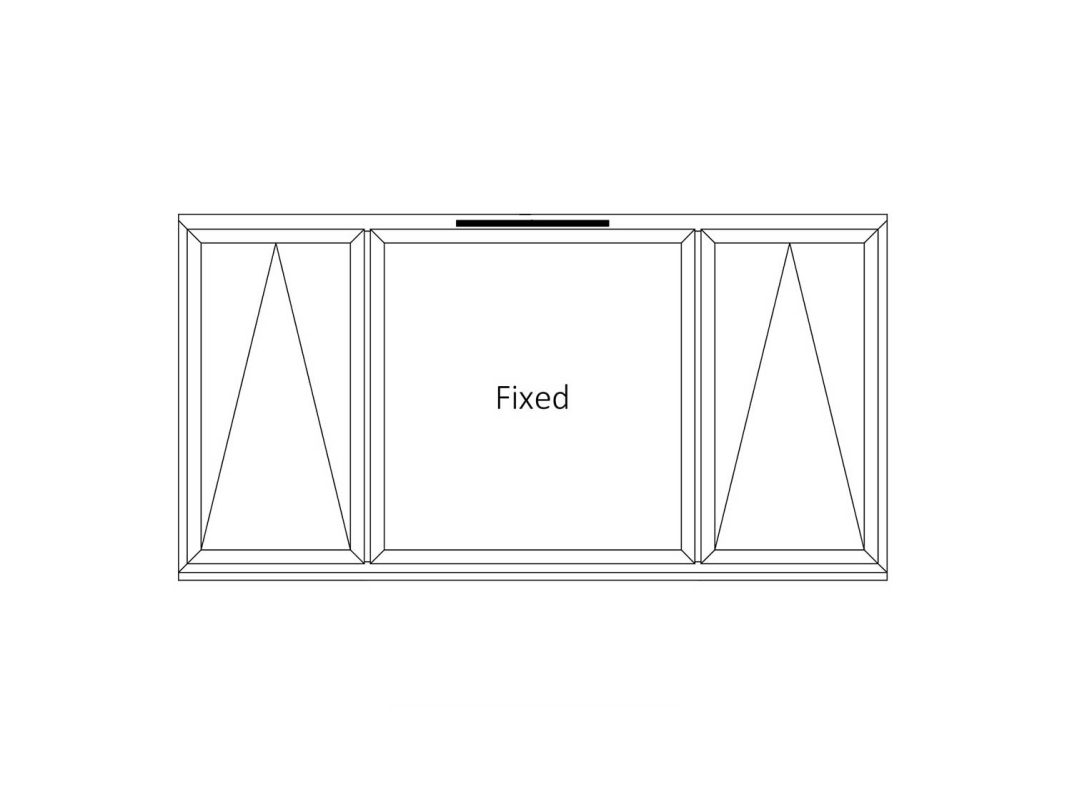 AluK 58BW - Left & Right: Top Hung, Middle: Fixed
