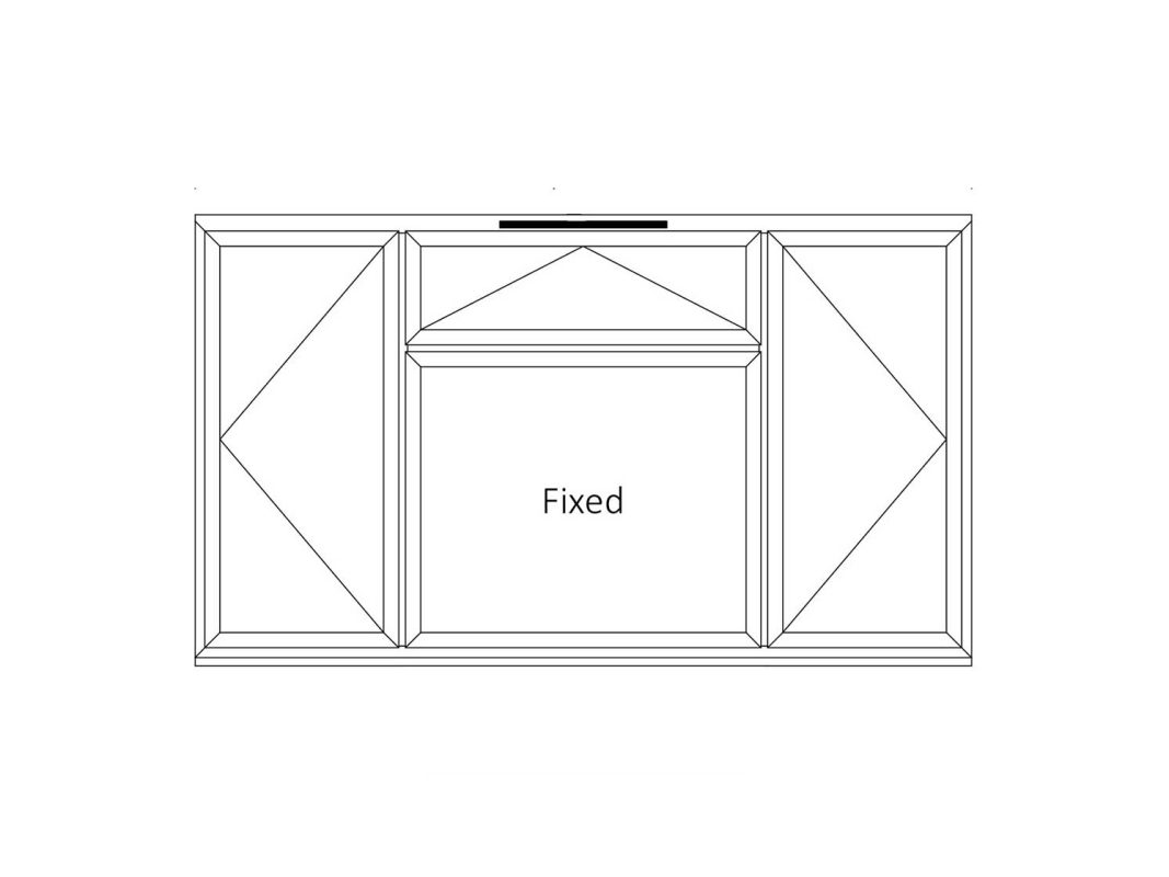 AluK 58BW - Left & Right: Side Hung, Middle: Top Hung, Bottom Middle: Fixed
