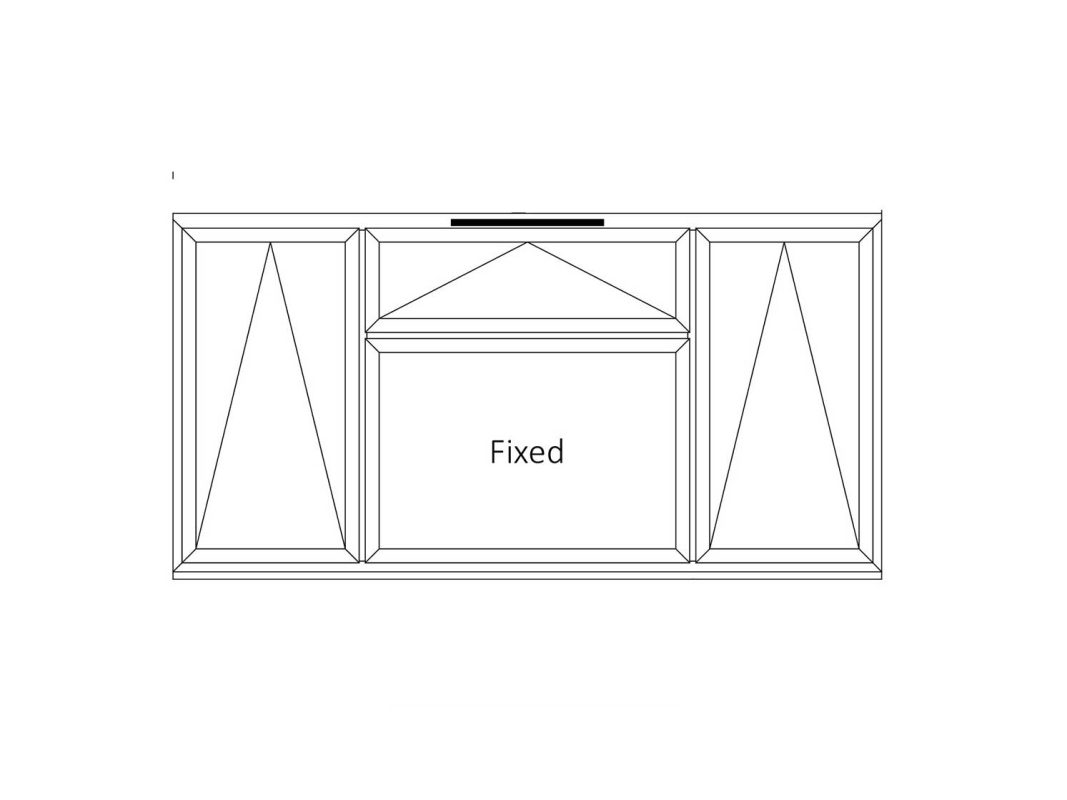 AluK 58BW - Left, Right & Middle: Top Hung, Bottom Middle: Fixed