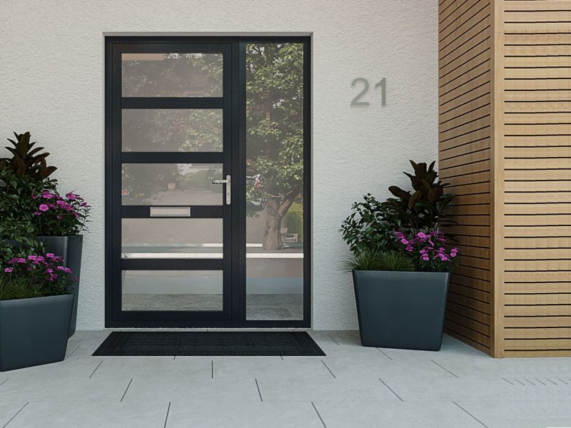 Single door with side light