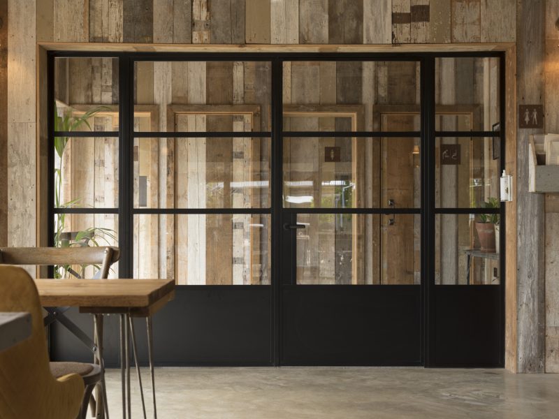 Steel Look Contemporary Internal Double Doors