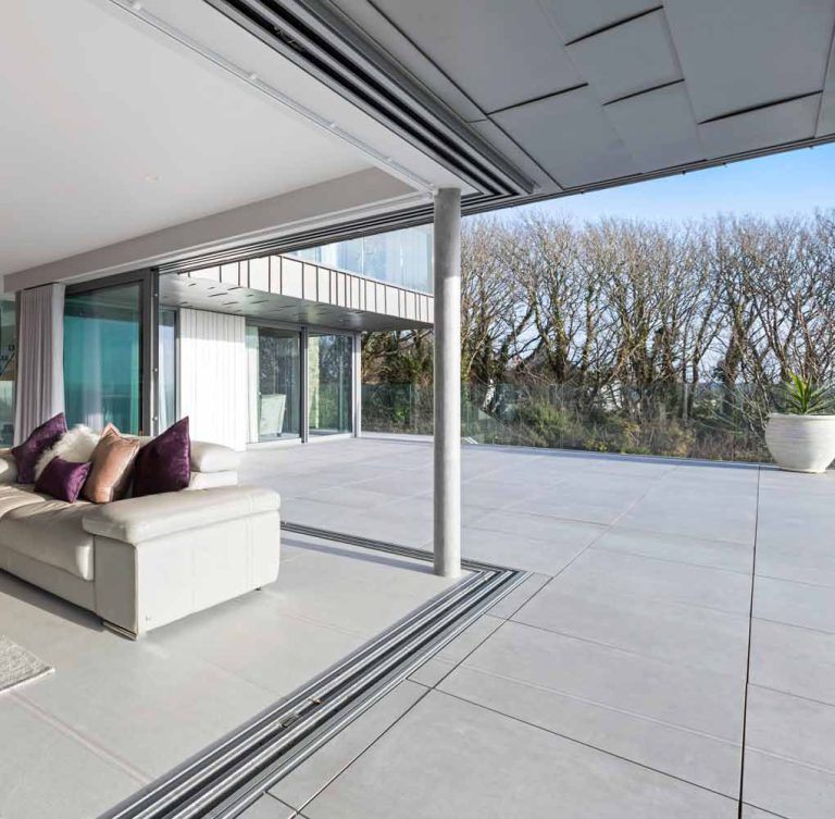 Pocket door and open corner sliding doors