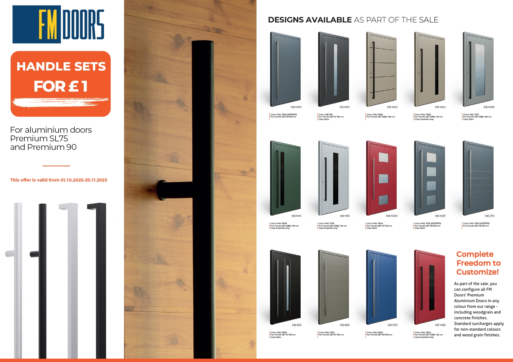 Handle Sets for £1 on Premium Aluminium Front Doors