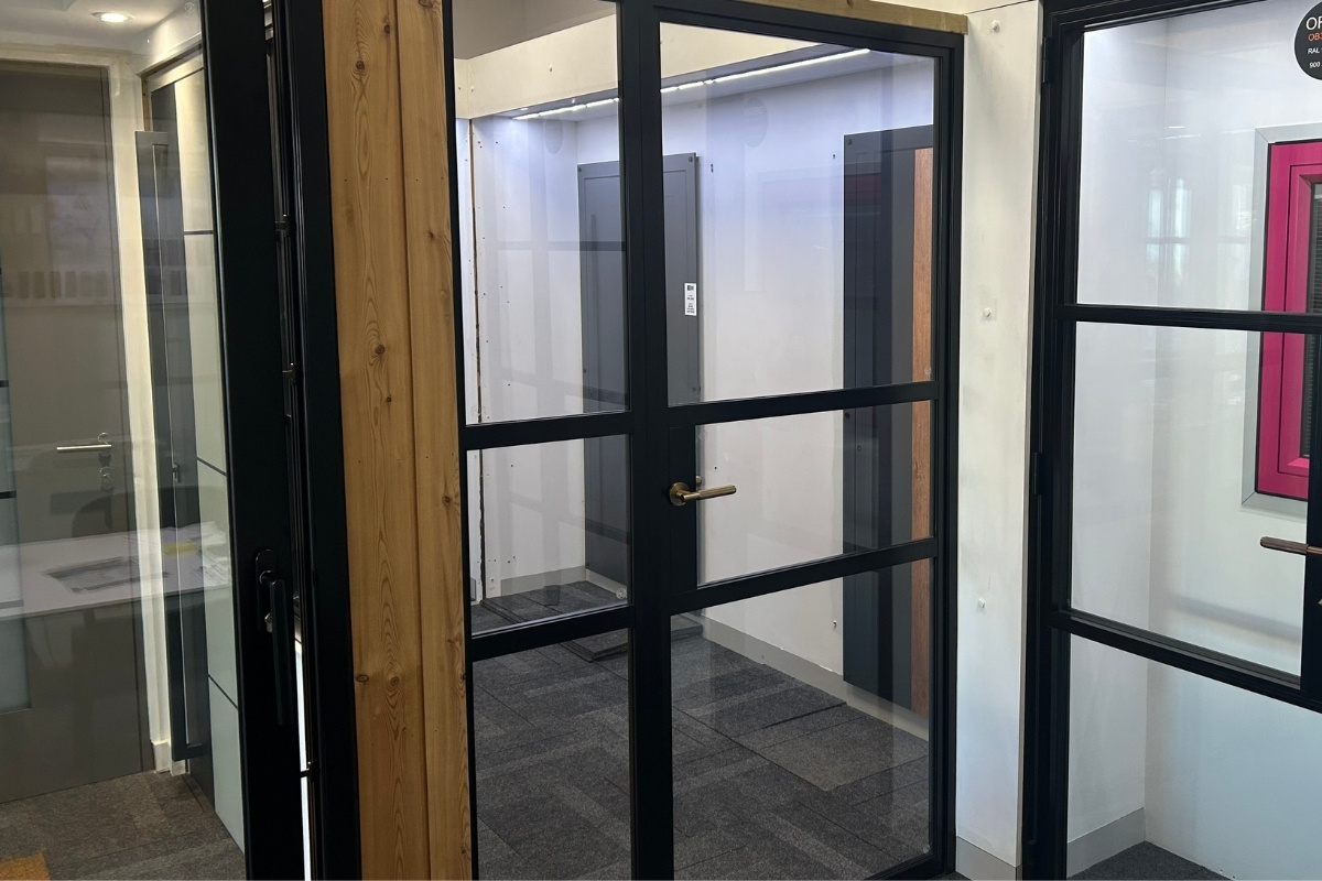 Aluminium Internal Door in the Exeter Trade Aluminium Showroom